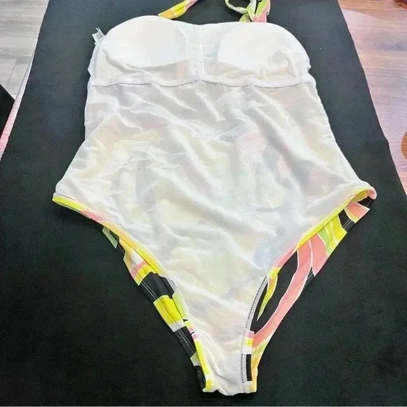 Cupshe one piece swimsuit never worn NWOT black pink green orange 1X - Picture 5 of 9